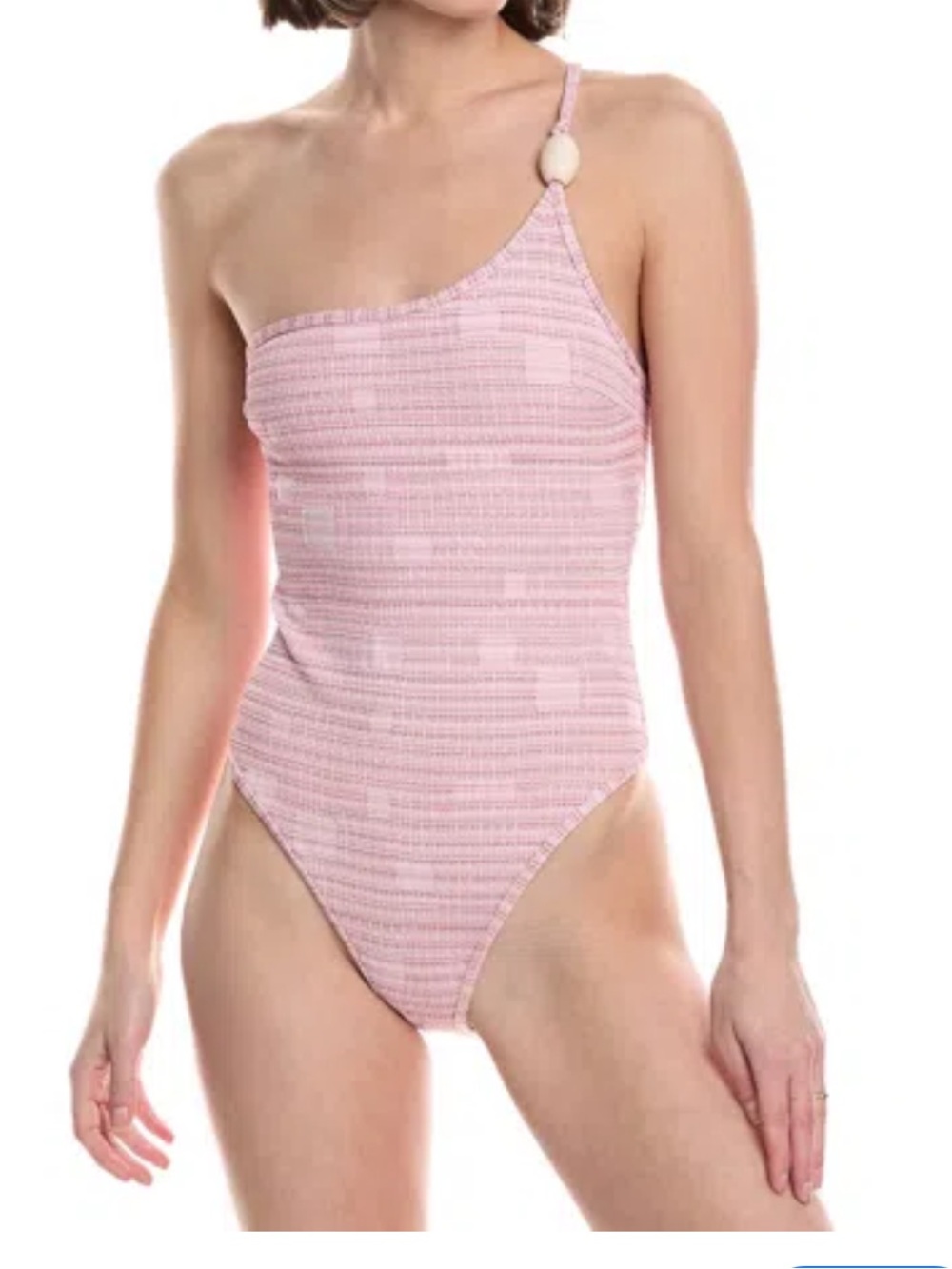 DEVON WINDSOR One-Shoulder One-Piece Swimsuit in Light Pink